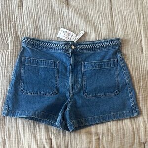 Madewell x Lisa Says Gah Blue Denim Shorts